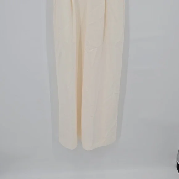 J. Crew Sleeveless ruffle jumpsuit in 365 crepe Ivory Color Size 6